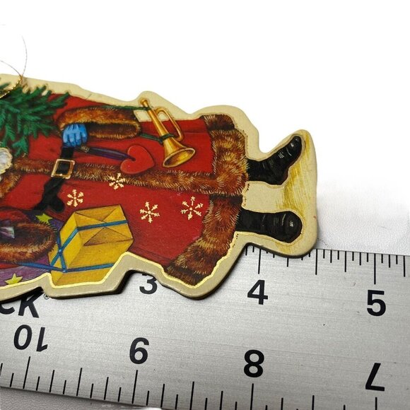 Vintage Christmas Ornaments Old World Santas Set of 3 Cardboard Victorian Style - Picture 5 of 7